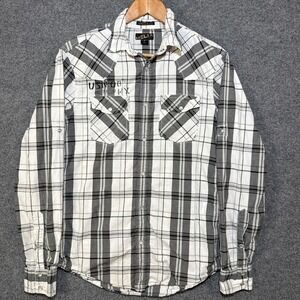 Helix Shirt Mens Small Plaid Long Sleeve Button Up